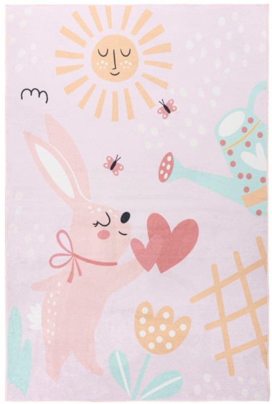 Dywan różowy dla dziewczynki Obsession Magic Kids MKD 106 Loving Rabbit