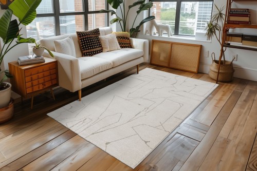Dywan nowoczesny Obsession Parma PMA 511 krem w salonie
