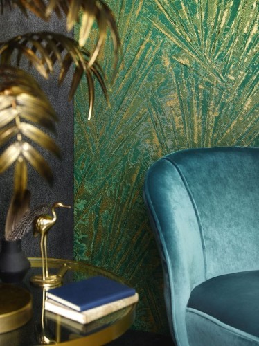 Tapeta do salonu duże zielone liście palmy Marburg Colors of my life 33706.jpg