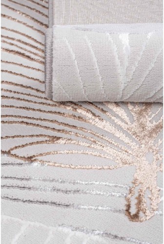 Runo dywanu Creation Liść New szaro-beżowego