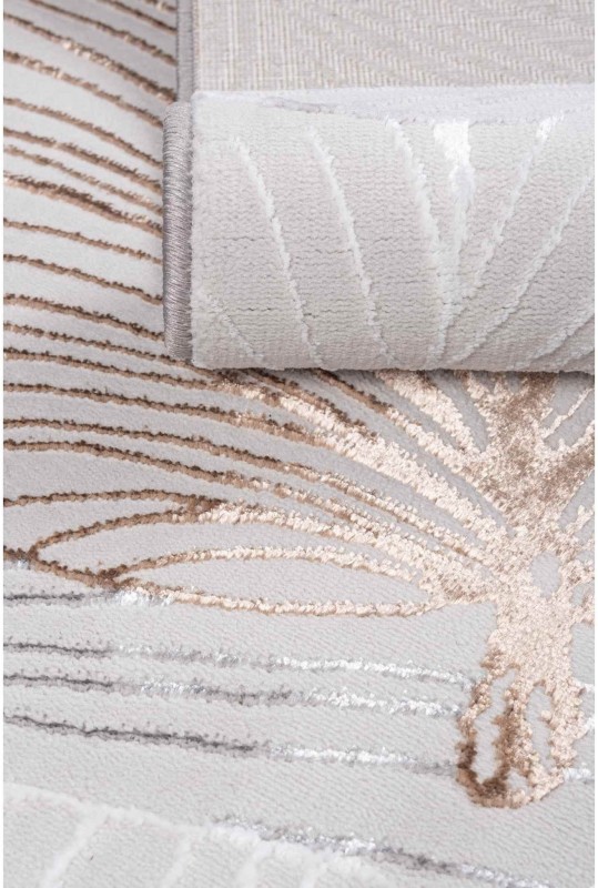 Runo dywanu Creation Liść New szaro-beżowego