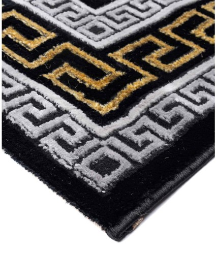 Detal dywanu Creation ornament grecki czarno-złoty
