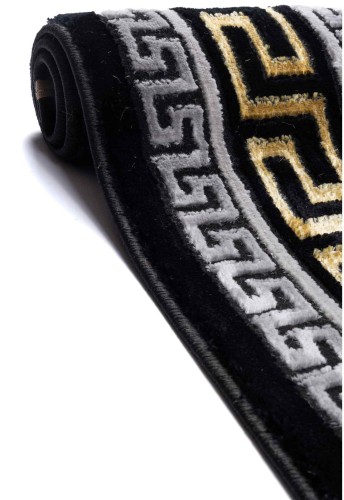 Bok dywanu Creation ornament grecki czarno-złoty