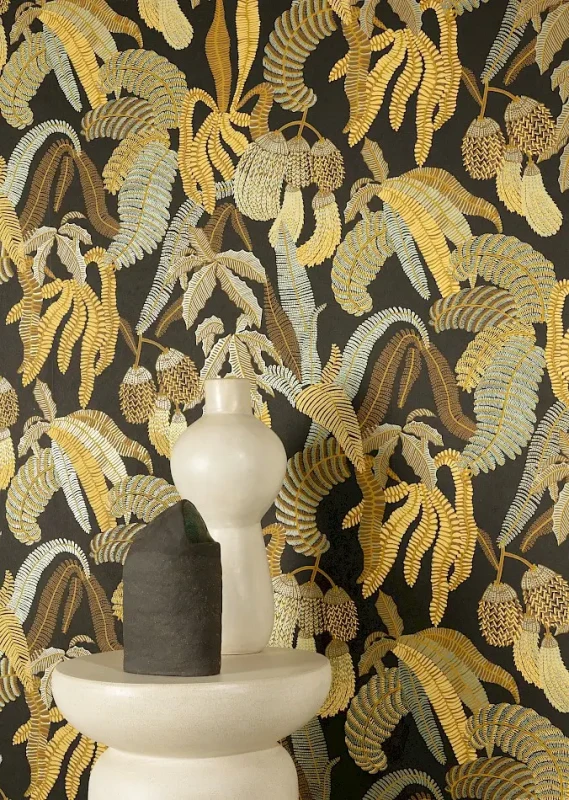 Tapeta z motywem roślinnym do wnętrza Khroma Romance Nimfa Ceylon ROM002.webp