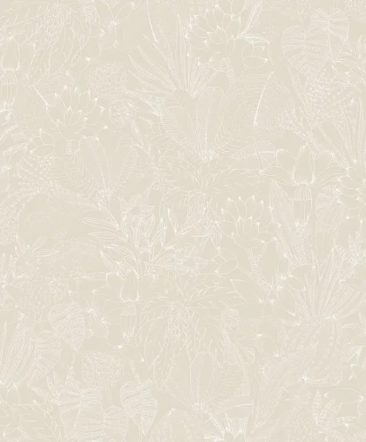 Tapeta motyw roślinny Khroma Romance Bellis Angora ROM101 zbliżenie wzoru.webp