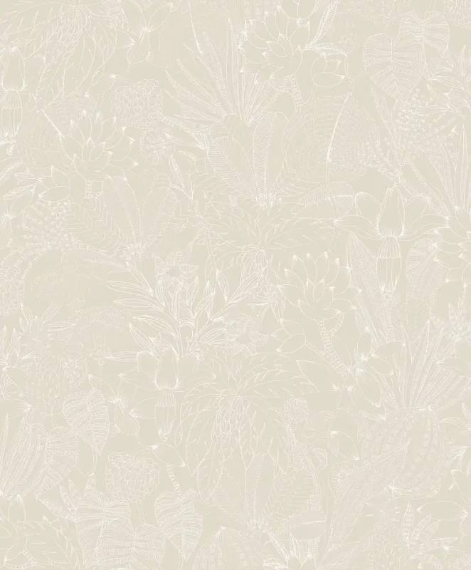 Tapeta motyw roślinny Khroma Romance Bellis Angora ROM101 zbliżenie wzoru.webp