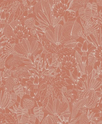 Tapeta roślinna Khroma Romance Bellis Carnelian ROM104 zbliżenie wzoru.webp