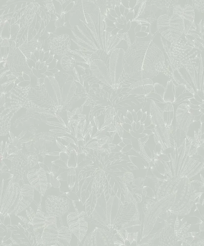 Tapeta motyw roślinny Khroma Romance Bellis Skylight ROM105 zbliżenie wzoru.webp