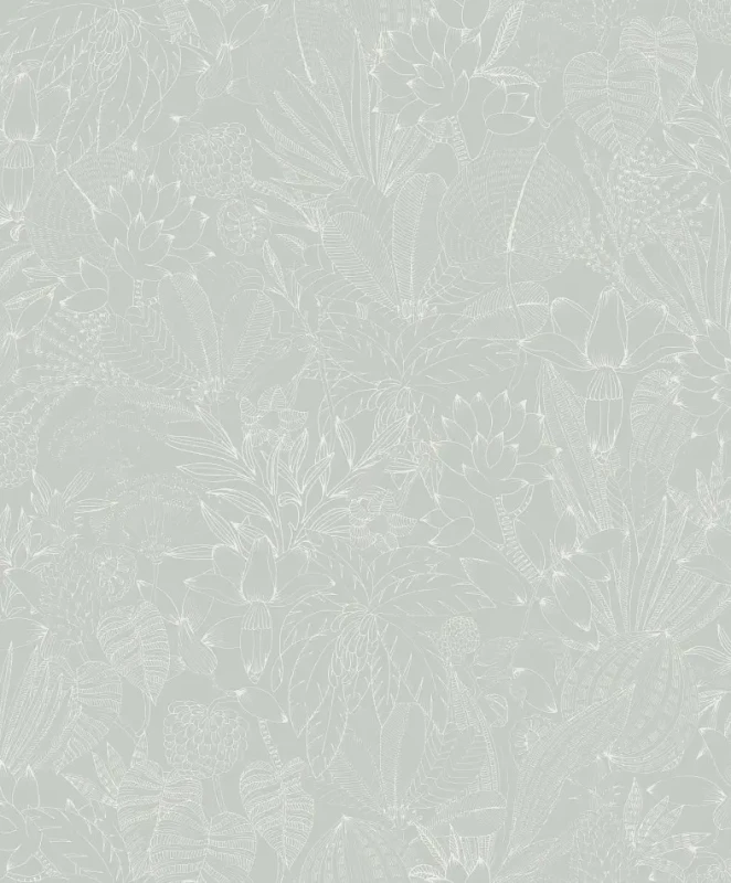 Tapeta motyw roślinny Khroma Romance Bellis Skylight ROM105 zbliżenie wzoru.webp