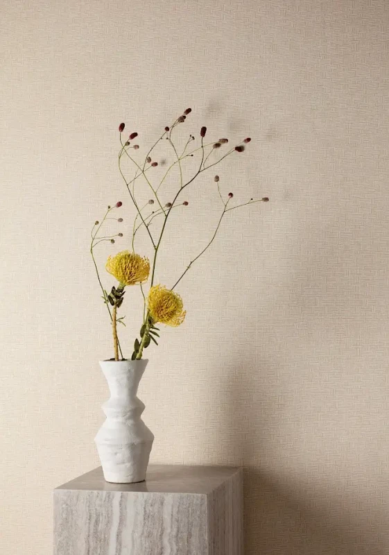 Tapeta imitacja rattanu w salonie Khroma Romance Tonnet Angora ROM301.webp