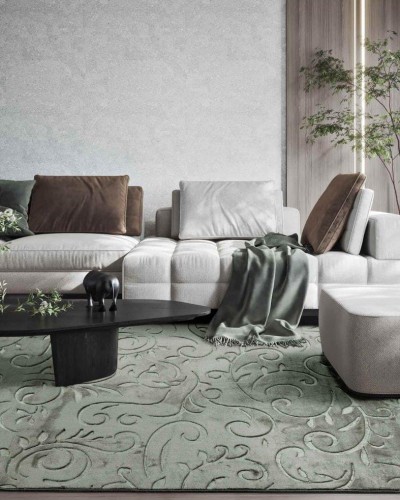 Dywan pluszowy Alaska liście zielony