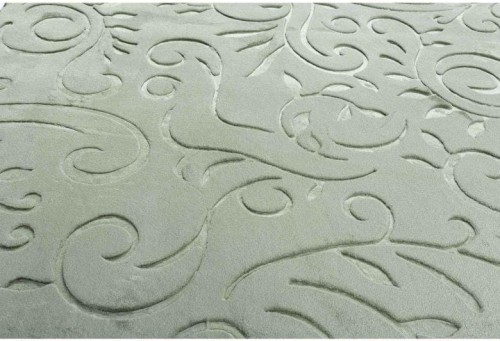 Wzór zielonego dywanu pluszowego Alaska liście