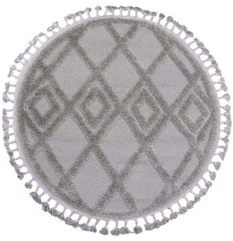 Dywan boho okrągły Berber 6843 l.grey