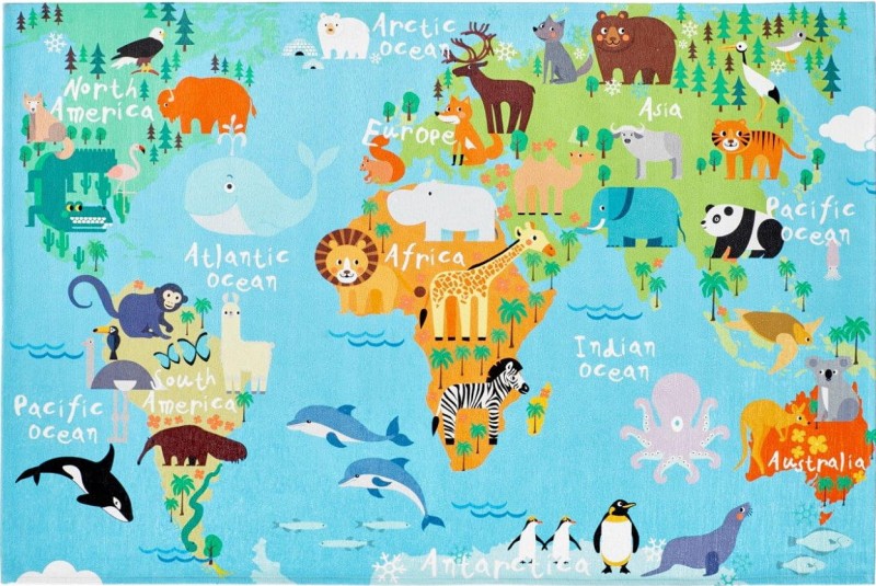 Dywan Obsession Torino Kids TOK233 world map