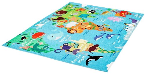 Rzut z boku na dywan Obsession Torino Kids TOK233 world map