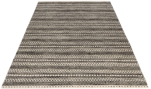 Rzut ukośny szarego dywanu wełnianego Obsession Jaipur JAI335