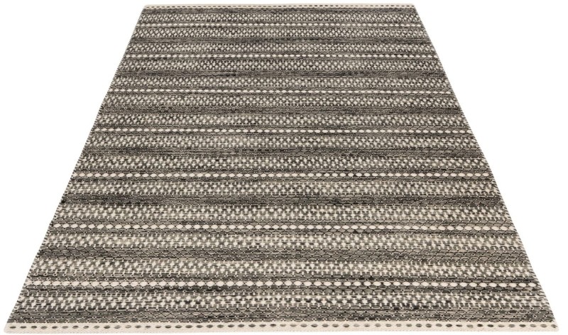 Rzut ukośny szarego dywanu wełnianego Obsession Jaipur JAI335