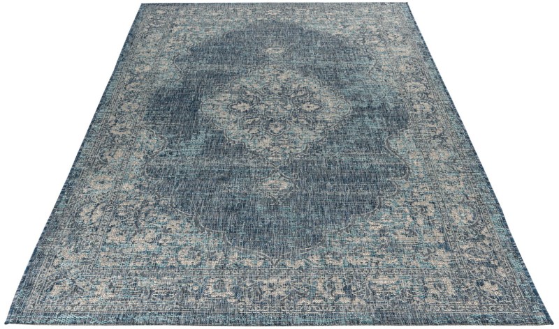 Rzut ukośny dywanu vintage zewnętrznego Obsession Nordic NIC875 navy