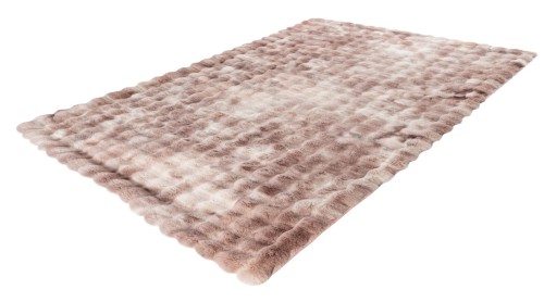 Rzut z boku na rózowy dywan pluszowy Obsession Camouflage CAM845