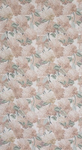 Zasłona hortensje 140x250 cm przelotki Demi naturalny