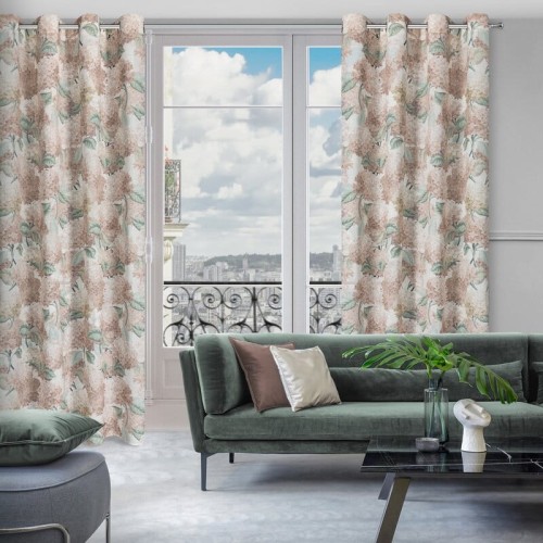 Zasłona gotowa 140x250 cm przelotki Demi naturalny w salonie