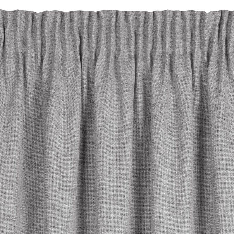 Zasłona gotowa 140x270 cm Jula 2 srebrna zmarszczona na taśmie