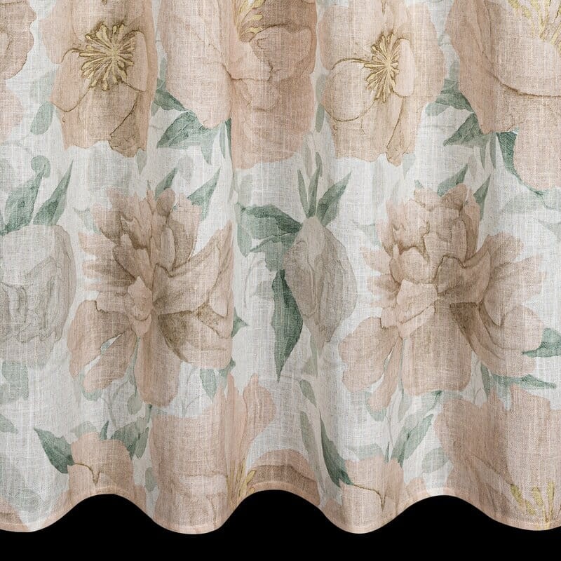 Zasłona gotowa 140x250 cm przelotki Karla naturalny dół zasłony