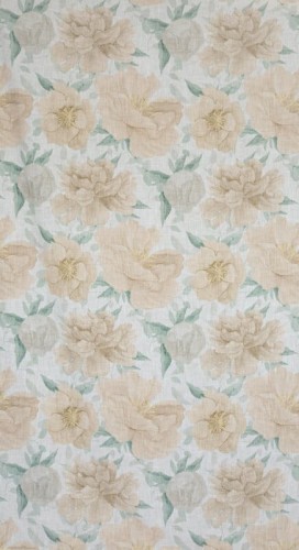 Zasłona pastelowe kwiaty 140x250 cm przelotki Karla naturalny