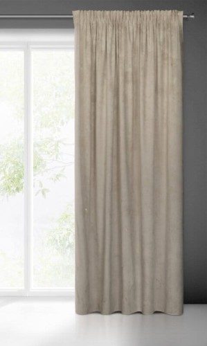 Zasłona beżowa ze złotem 140x300 cm na taśmie Nadia