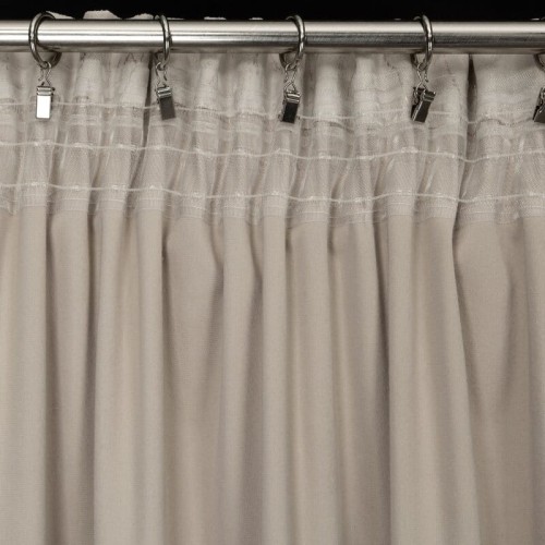 Zasłona na taśmie do karnisza z kółkami 140x300 cm Nadia beżowo-złota