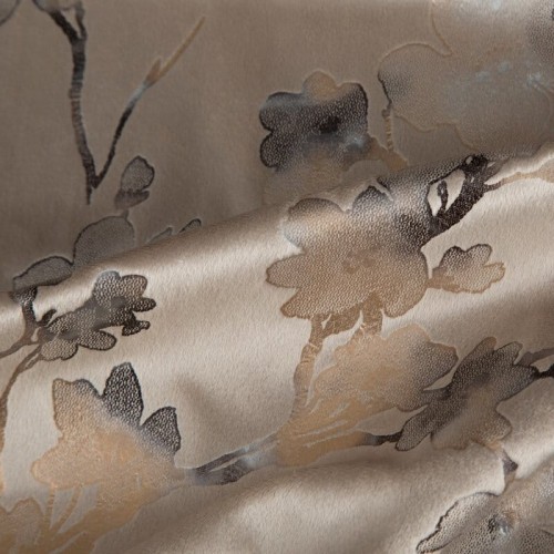 Zasłona welurowa 140x270 cm na taśmie Selena beżowa detal wzoru