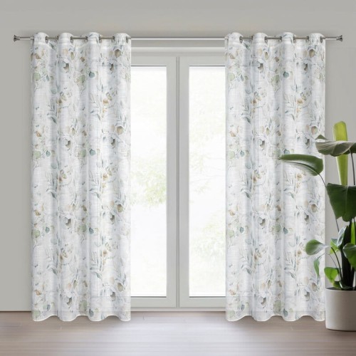 Zasłona gotowa 140x250 cm przelotki Sena biało-pastelowa