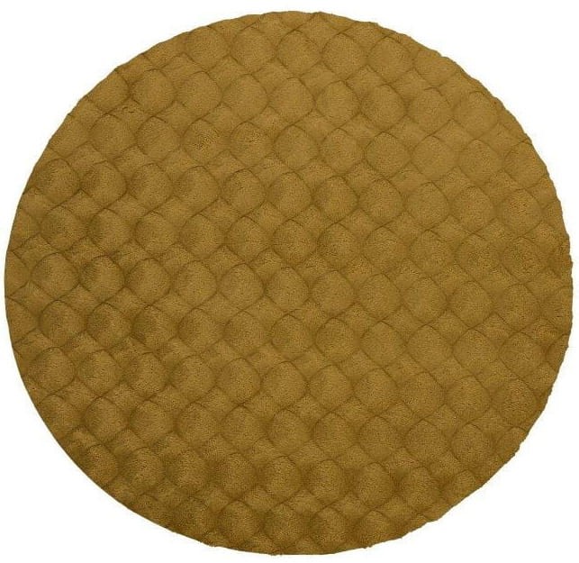 Dywan okrągły pluszowy Obsession Diamond Cut DMC 800 miód