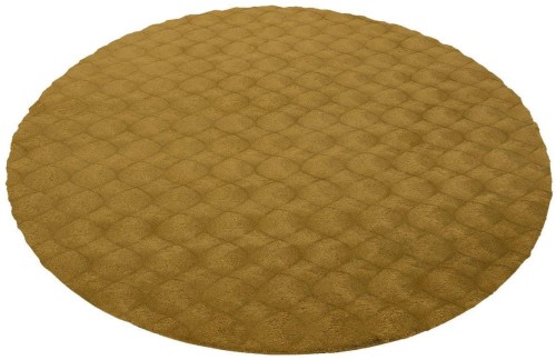 Rzut ukośny okrągłego miodowego dywanu pluszowego Obsession Diamond Cut DMC 800