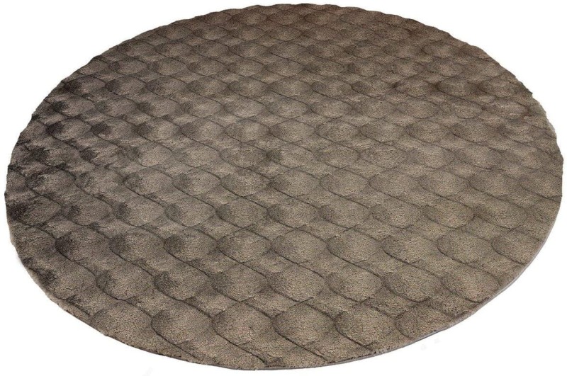 Rzut ukośny okrągłego szarego dywanu pluszowego Obsession Diamond Cut DMC 800