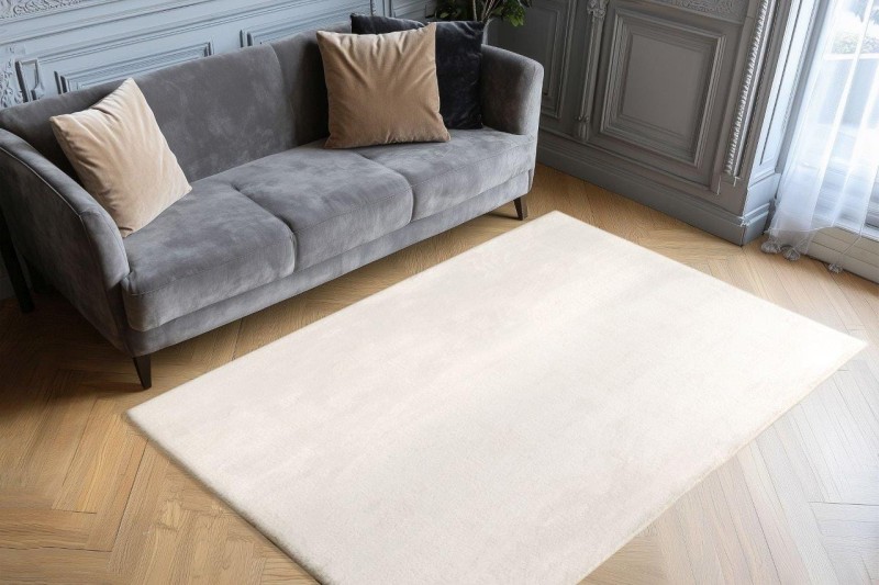 Dywan pluszowy Obsession Infinity INF 200 biały w pokoju