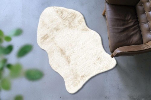 Dywan pluszowy Obsession Infinity shape INF 201 kremowy w salonie