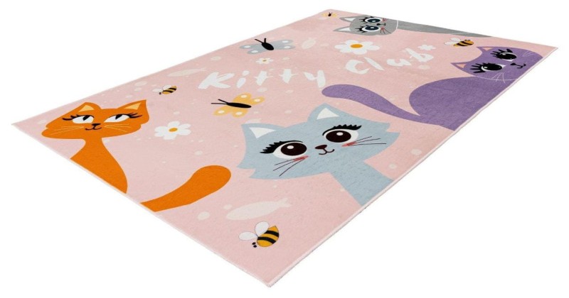 Rzut z boku na dywan dziecięcy Obsession Magic Kids MKD 104 kitty club