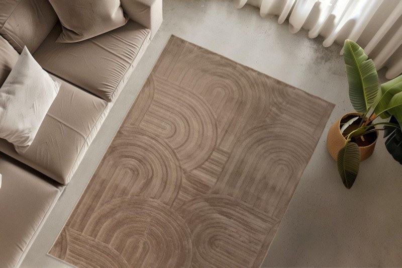 Dywan 3d Obsession Interstellar IST501 taupe w salonie