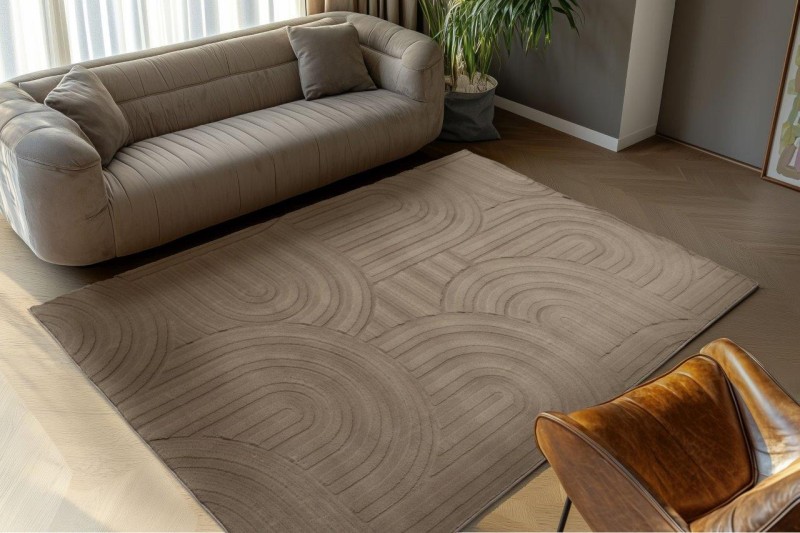 Dywan 3d Obsession Interstellar IST501 taupe we wnętrzu