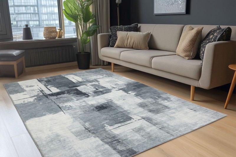 Dywan nowoczesny Obsession Posh POH300 szary w salonie