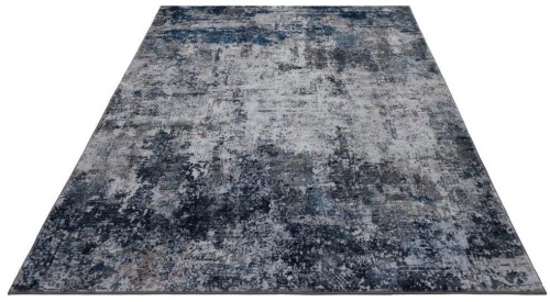 Rzut ukośny niebieskiego dywanu vintage Obsession Posh POH303