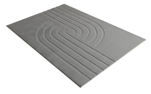 Rzut z boku na szary dywan pluszowy 3d Obsession Zen Deluxe ZDL700