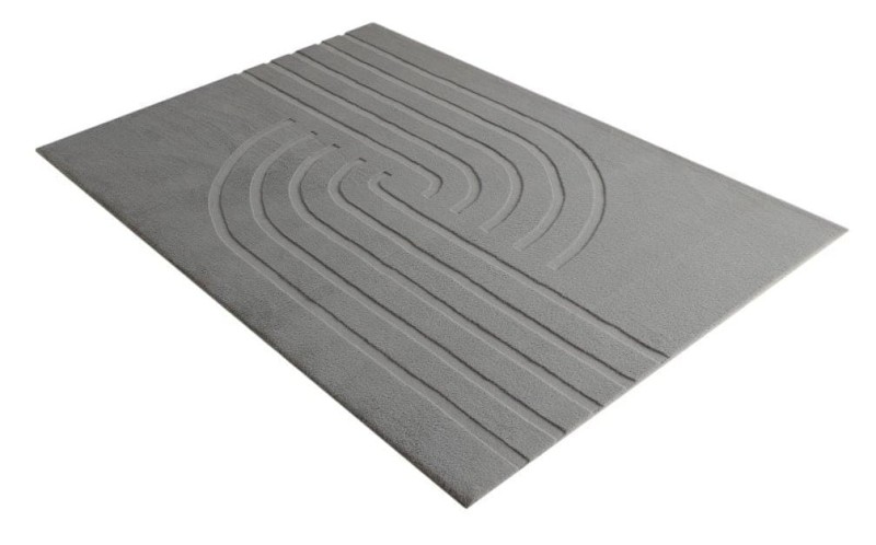 Rzut z boku na szary dywan pluszowy 3d Obsession Zen Deluxe ZDL700