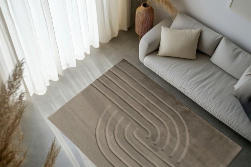 Dywan pluszowy 3d Obsession Zen Deluxe ZDL700 taupe we wnętrzu