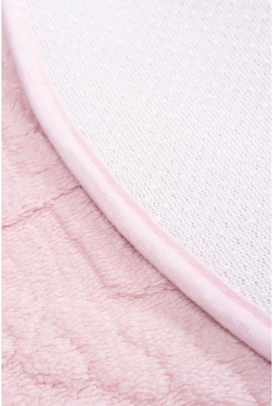 Antypoślizgowy spód okrągłego różowego dywanika łazienkowego New Style 3d