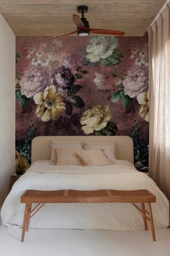 Mural do sypialni kwiaty Grandeco Orom 2 A52001.webp
