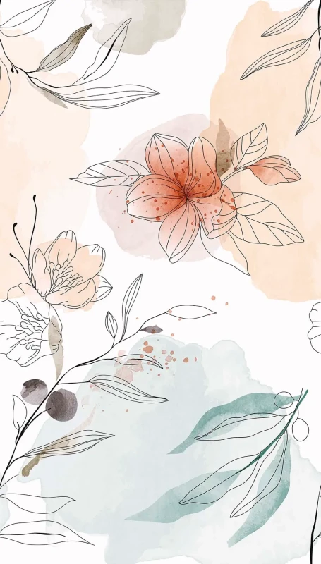 Tapeta mural malowane kwiatyGrandeco Orom 2 A72701.webp