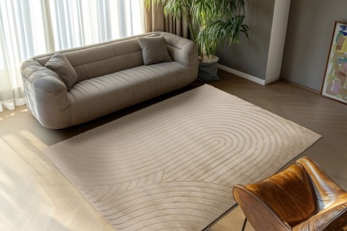 Dywan 3d Lalee Hides Comfort CMF 501 beżowy w salonie