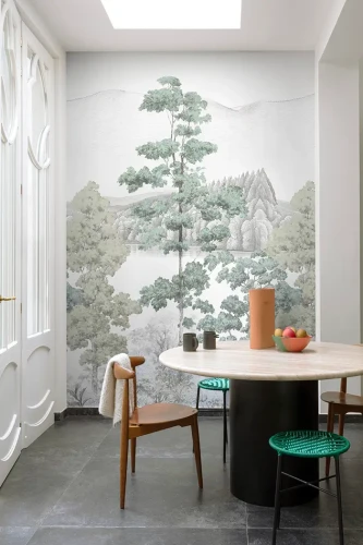 Jadalnia z tapetą mural Grandeco Orom 2 A73701